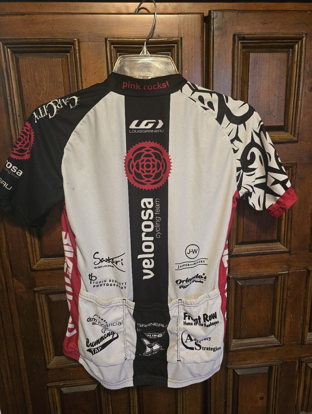 Louis Garneau Velorosa Cycling Jersey M Full Zip Pockets Short Sleeve - Picture 8 of 8